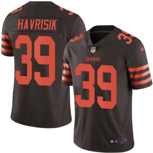 browns #39 lucas havrisik brown team color youth stitched nfl vapor untouchable limited wholesale jersey