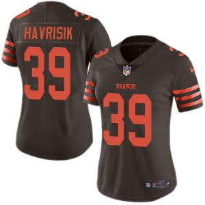 Browns #39 Lucas Havrisik Brown Women's Stitched NFL Limited Rush Jersey