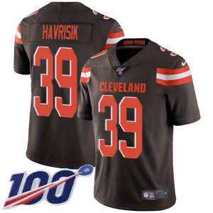 browns #39 lucas havrisik brown youth stitched nfl limited rush 100th season wholesale jersey