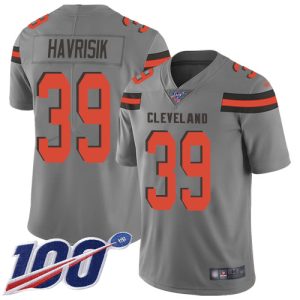 wholesale Browns #39 Lucas Havrisik Gray Youth Stitched NFL Limited Inverted Legend 100th Season Jersey