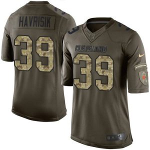 wholesale Browns #39 Lucas Havrisik Green Youth Stitched NFL Limited 2015 Salute to Service Jersey