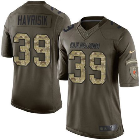 wholesale Browns #39 Lucas Havrisik Green Youth Stitched NFL Limited 2015 Salute to Service Jersey
