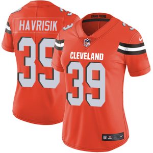 wholesale Browns #39 Lucas Havrisik Orange Alternate Women's Stitched NFL Vapor Untouchable Limited Jersey