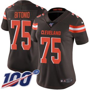 browns #75 joel bitonio brown team color women's stitched nfl 100th season vapor untouchable limited cheap jersey