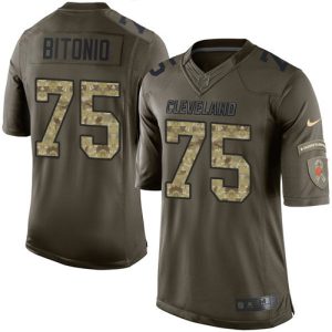 Browns #75 Joel Bitonio Green Youth Stitched NFL Limited 2015 Salute to Service Jersey