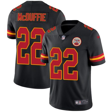 Chiefs #22 Trent McDuffie Black Youth Stitched NFL Limited Rush Jersey