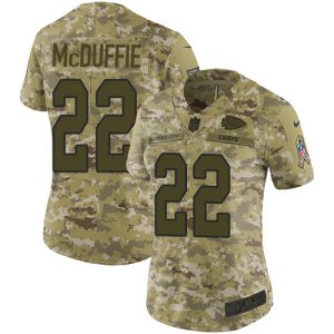 Chiefs #22 Trent McDuffie Camo Women's Stitched NFL Limited 2018 Salute to Service Jersey
