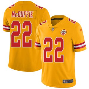 cheap Chiefs #22 Trent McDuffie Gold Youth Stitched NFL Limited Inverted Legend Jersey