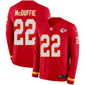 wholesale Chiefs #22 Trent McDuffie Red Team Color Youth Stitched NFL Limited Therma Long Sleeve Jersey