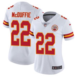 Chiefs #22 Trent McDuffie White Women's Stitched NFL Vapor Untouchable Limited Jersey