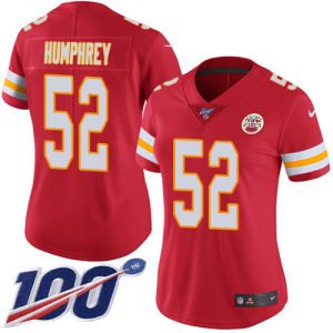 wholesale Chiefs #52 Creed Humphrey Red Team Color Women's Stitched NFL 100th Season Vapor Limited Jersey