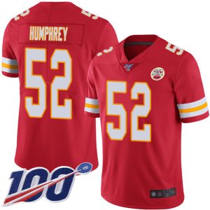 Chiefs #52 Creed Humphrey Red Team Color Youth Stitched NFL 100th Season Vapor Limited Jersey