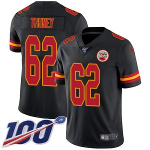 wholesale Chiefs #62 Joe Thuney Black Youth Stitched NFL Limited Rush 100th Season Jersey