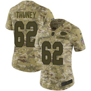 Chiefs #62 Joe Thuney Camo Women's Stitched NFL Limited 2018 Salute to Service Jersey