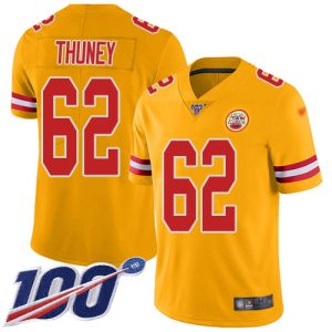 wholesale Chiefs #62 Joe Thuney Gold Youth Stitched NFL Limited Inverted Legend 100th Season Jersey