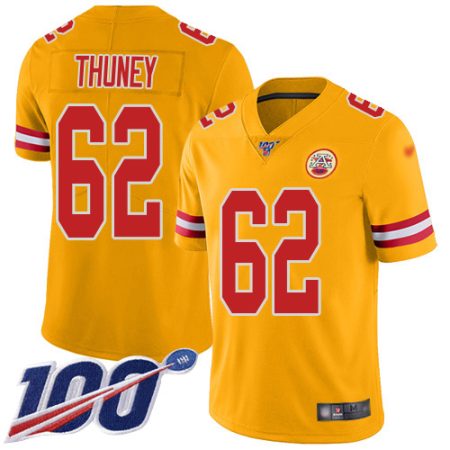 wholesale Chiefs #62 Joe Thuney Gold Youth Stitched NFL Limited Inverted Legend 100th Season Jersey