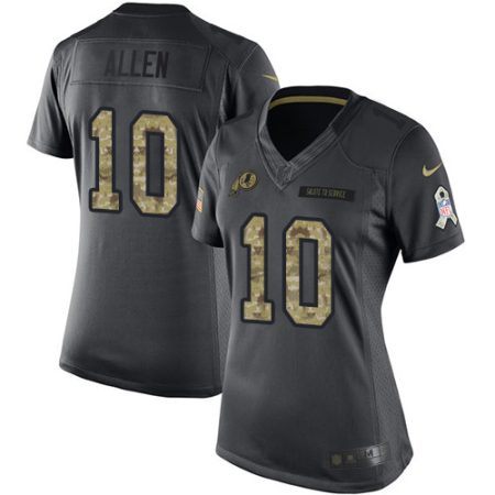Commanders #10 Kazmeir Allen Black Women's Stitched NFL Limited 2016 Salute to Service Jersey