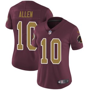Commanders #10 Kazmeir Allen Burgundy Red Alternate Women's Stitched NFL Vapor Untouchable Limited Jersey