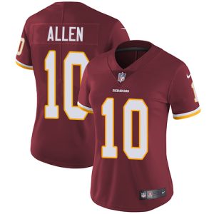 Commanders #10 Kazmeir Allen Burgundy Red Team Color Women's Stitched NFL Vapor Untouchable Limited Jersey