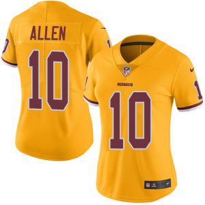 Commanders #10 Kazmeir Allen Gold Women's Stitched NFL Limited Rush Jersey