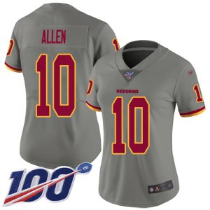 Commanders #10 Kazmeir Allen Gray Women's Stitched NFL Limited Inverted Legend 100th Season Jersey