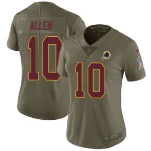 Commanders #10 Kazmeir Allen Olive Women's Stitched NFL Limited 2017 Salute to Service Jersey