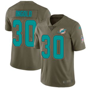 wholesale Dolphins #30 Alec Ingold Olive Youth Stitched NFL Limited 2017 Salute to Service Jersey