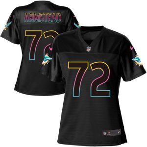 wholesale Dolphins #72 Terron Armstead Black Women's NFL Fashion Game Jersey