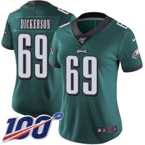 eagles #69 landon dickerson green team color women's stitched nfl 100th season vapor untouchable limited wholesale jersey