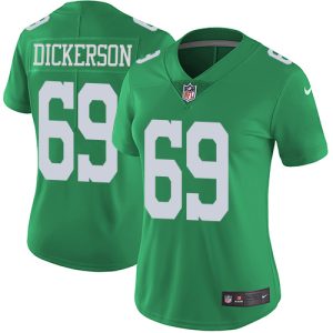 wholesale Eagles #69 Landon Dickerson Green Women's Stitched NFL Limited Rush Jersey
