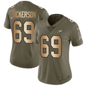 eagles #69 landon dickerson olive/gold women's stitched nfl limited 2017 salute to service wholesale jersey