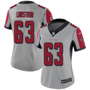 cheap Falcons #63 Chris Lindstrom Silver Stitched Women's NFL Limited Inverted Legend Jersey