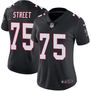 Falcons #75 Kentavius Street Black Alternate Stitched Women's NFL Vapor Untouchable Limited Jersey