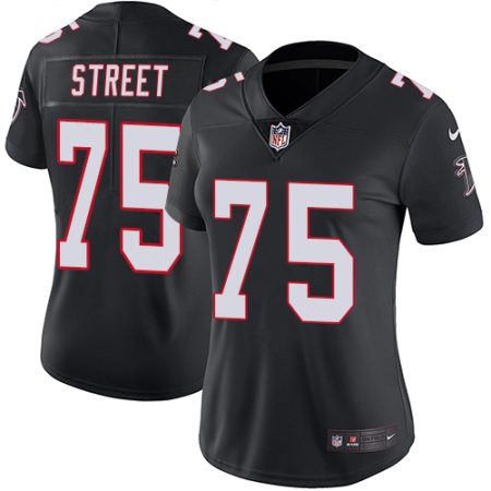 Falcons #75 Kentavius Street Black Alternate Stitched Women's NFL Vapor Untouchable Limited Jersey