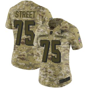 wholesale Falcons #75 Kentavius Street Camo Stitched Women's NFL Limited 2018 Salute To Service Jersey