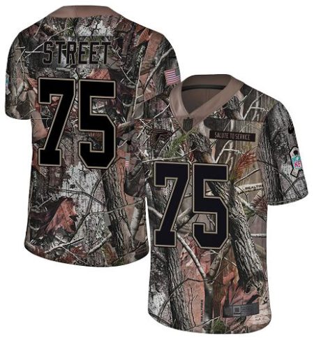 cheap Falcons #75 Kentavius Street Camo Stitched Youth NFL Limited Rush Realtree Jersey