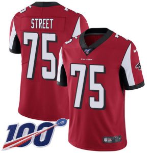wholesale Falcons #75 Kentavius Street Red Team Color Stitched Youth NFL 100th Season Vapor Untouchable Limited Jersey