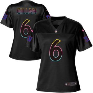 wholesale Giants #6 Jamie Gillan Black Women's NFL Fashion Game Jersey