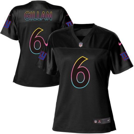 wholesale Giants #6 Jamie Gillan Black Women's NFL Fashion Game Jersey