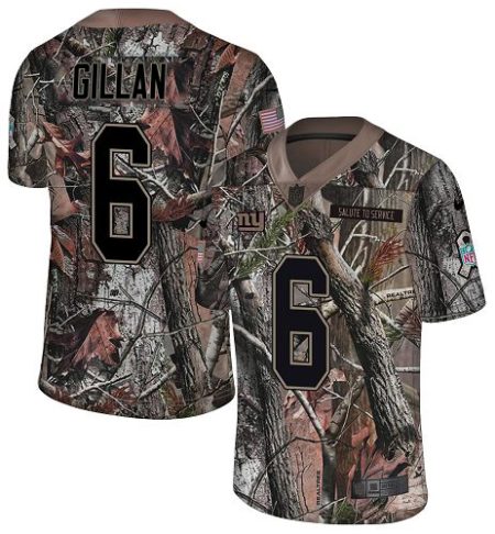 giants #6 jamie gillan camo youth stitched nfl limited rush realtree cheap jersey
