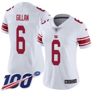 Giants #6 Jamie Gillan White Women's Stitched NFL 100th Season Vapor Untouchable Limited Jersey