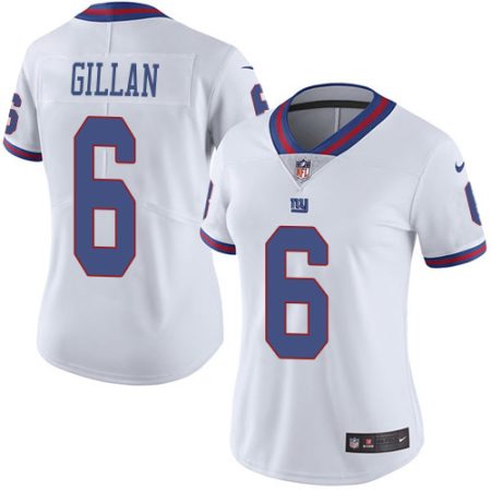 giants #6 jamie gillan white women's stitched nfl limited rush cheap jersey