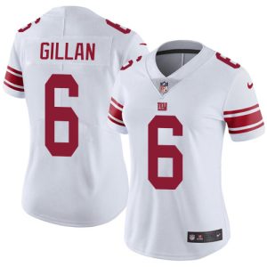 Giants #6 Jamie Gillan White Women's Stitched NFL Vapor Untouchable Limited Jersey