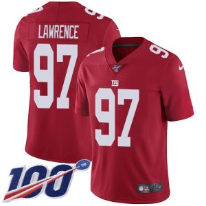 giants #97 dexter lawrence red alternate youth stitched nfl 100th season vapor untouchable limited wholesale jersey