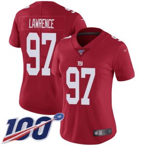 wholesale Giants #97 Dexter Lawrence Red Women's Stitched NFL Limited Inverted Legend 100th Season Jersey