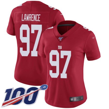 wholesale Giants #97 Dexter Lawrence Red Women's Stitched NFL Limited Inverted Legend 100th Season Jersey