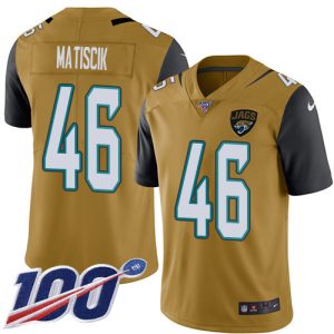 Jaguars #46 Ross Matiscik Gold Youth Stitched NFL Limited Rush 100th Season Jersey