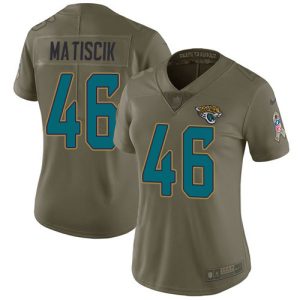 Jaguars #46 Ross Matiscik Olive Women's Stitched NFL Limited 2017 Salute To Service Jersey