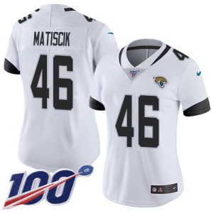 Jaguars #46 Ross Matiscik White Women's Stitched NFL 100th Season Vapor Untouchable Limited Jersey