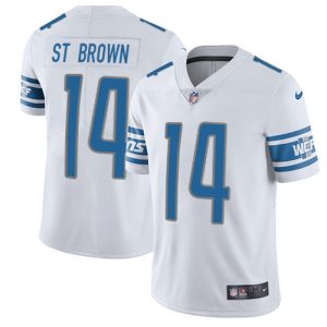 cheap Lions #14 Amon-Ra St. Brown White Youth Stitched NFL Vapor Untouchable Limited Jersey